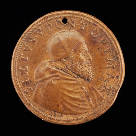 Sixtus V (Felice Peretti, 1521-1590), Pope 1585 [obverse] by Lorenzo Fragni (Italian, 1548 - 1619), 16X12"(A3)Poster Print