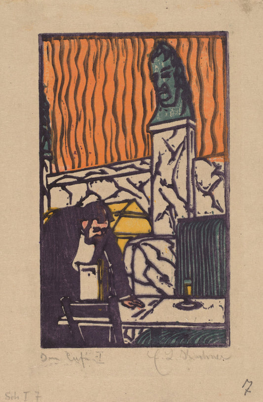 Head Waiter in Café by Ernst Ludwig Kirchner (German, 1880 - 1938), 16X12"(A3)Poster Print