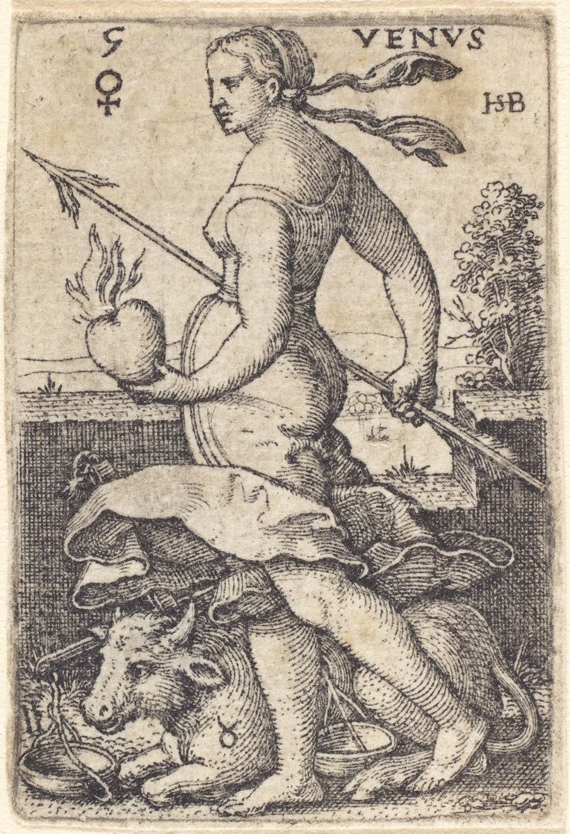 Venus by Sebald Beham (German, 1500 - 1550), 16X12"(A3)Poster Print