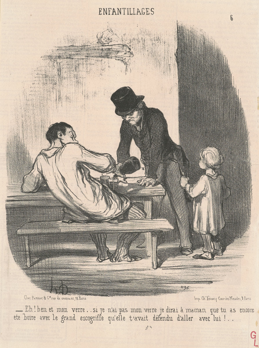 Eh! Ben et mon verre ... si je n'ai pas ... by Honoré Daumier (French, 1808 - 1879), 16X12"(A3)Poster Print