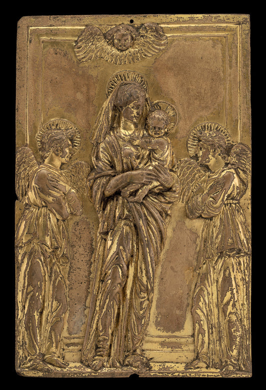 second quarter 15th century by Florentine 15th Century (The Virgin and Child with Two Angels), 16X12"(A3)Poster Print