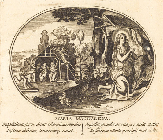 The Penitence of Mary Magdalen by Balthasar Moncornet (French, c. 1600 - 1668), 16X12"(A3)Poster Print