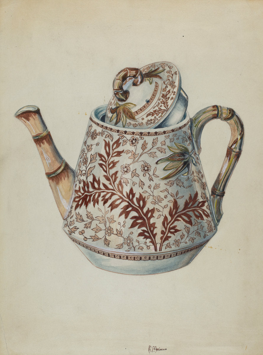 Teapot by Ralph Atkinson (American, active c. 1935), 16X12"(A3)Poster Print