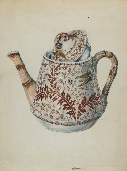 Teapot by Ralph Atkinson (American, active c. 1935), 16X12"(A3)Poster Print