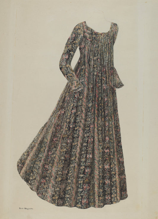 Ball Dress by Edith Magnette (American, active c. 1935), 16X12"(A3)Poster Print