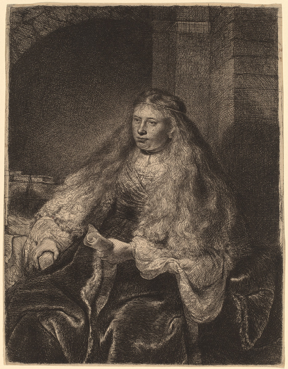 The Great Jewish Bride by Rembrandt van Rijn (Dutch, 1606 - 1669), 16X12"(A3)Poster Print