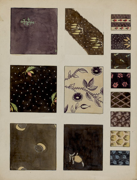 Textiles from Patchwork Quilt by Millia Davenport (American, active c. 1935), 16X12"(A3)Poster Print