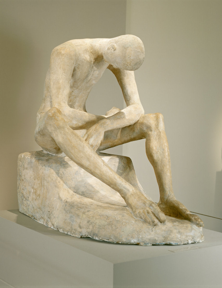 Seated Youth by Wilhelm Lehmbruck (German, 1881 - 1919), 16X12"(A3)Poster Print