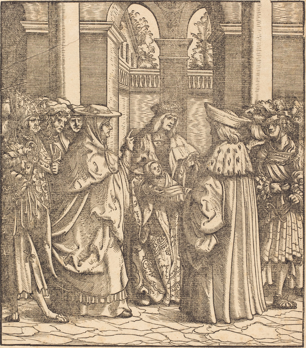 The Archbishop Blessing the Child after the Baptism by Hans Burgkmair I (German, 1473 - 1531), 16X12"(A3)Poster Print