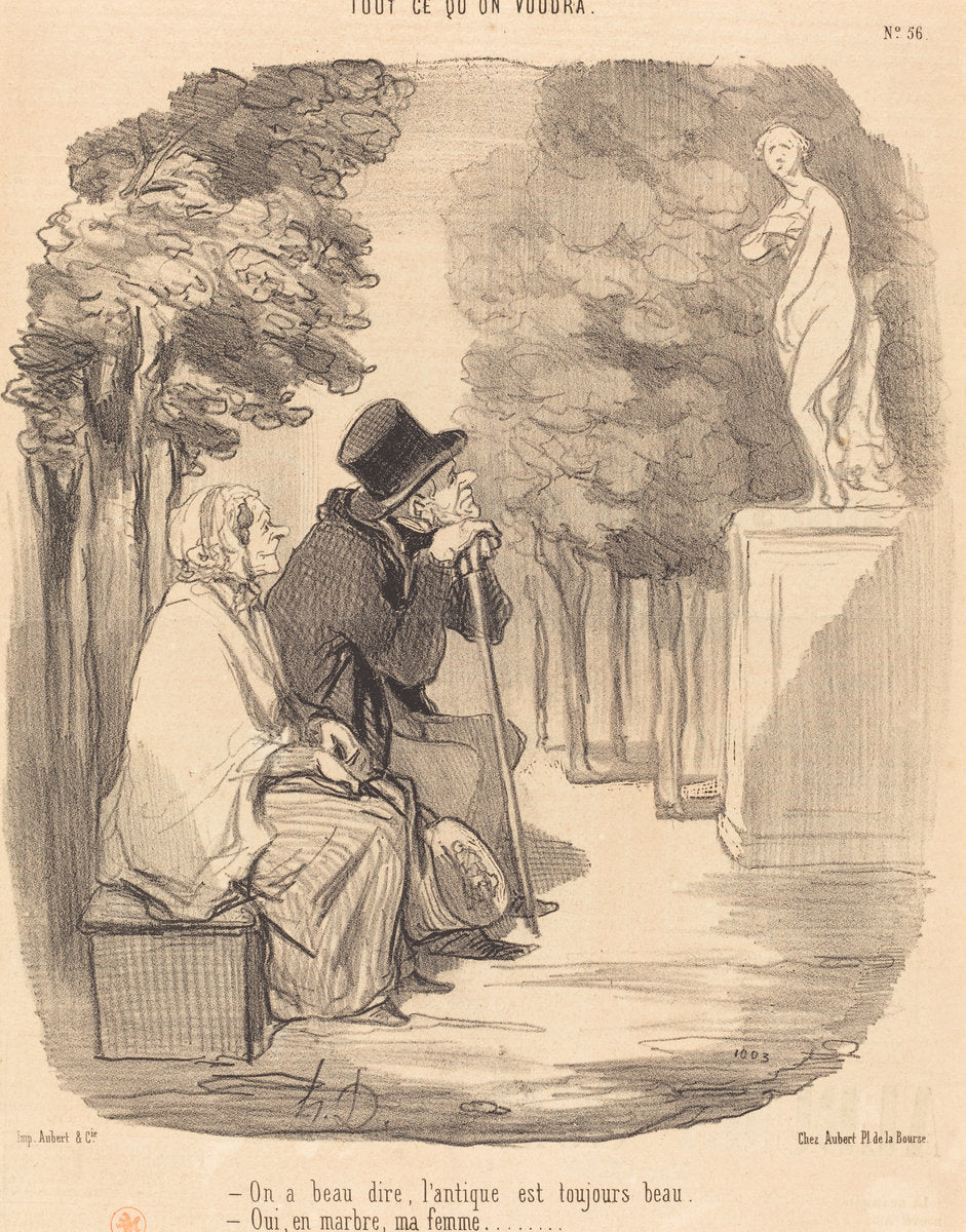 On a beau dire, l'antique est toujours beau... by Honoré Daumier (French, 1808 - 1879), 16X12"(A3)Poster Print