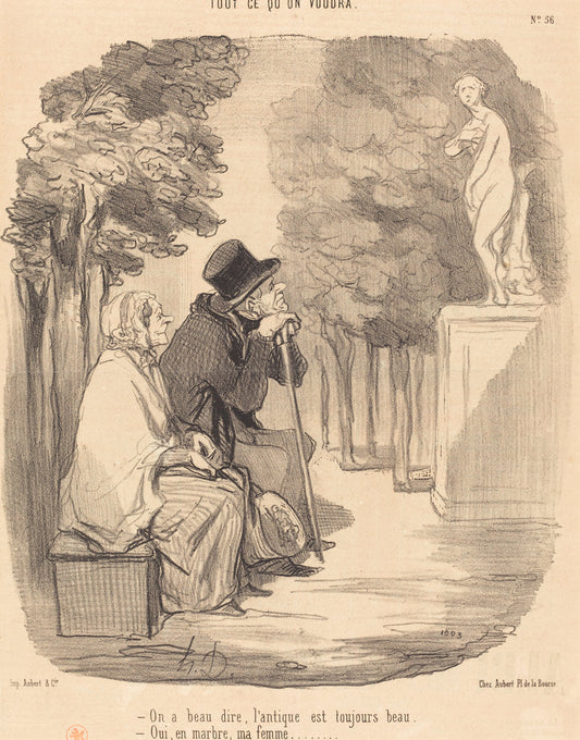 On a beau dire, l'antique est toujours beau... by Honoré Daumier (French, 1808 - 1879), 16X12"(A3)Poster Print