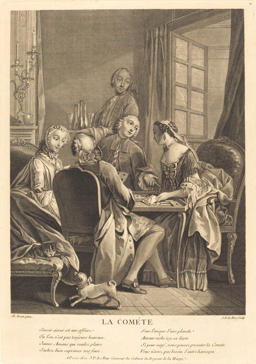 La comete by Jacques-Philippe Le Bas after Charles Eisen (French, 1707 - 1783), 16X12"(A3)Poster Print