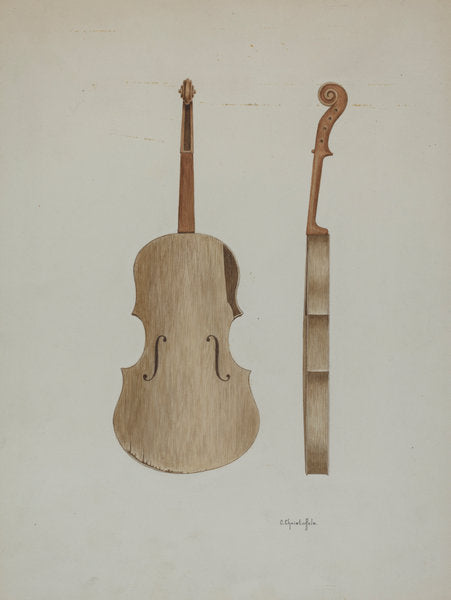 Violin by Cornelius Christoffels and Edward Jewett (American, active c. 1935), 16X12"(A3)Poster Print