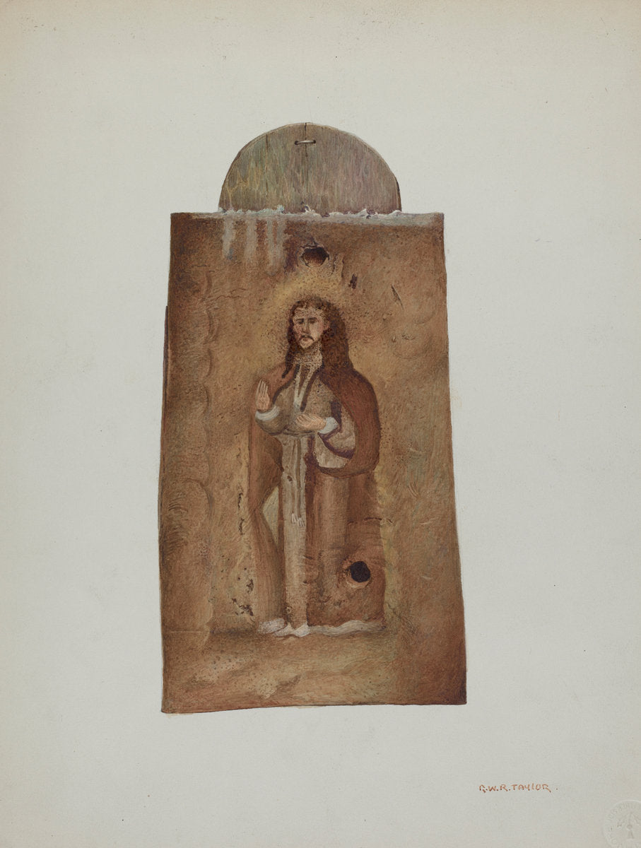 Santo de Retablo by Robert W.R. Taylor (American, active c. 1935), 16X12"(A3)Poster Print