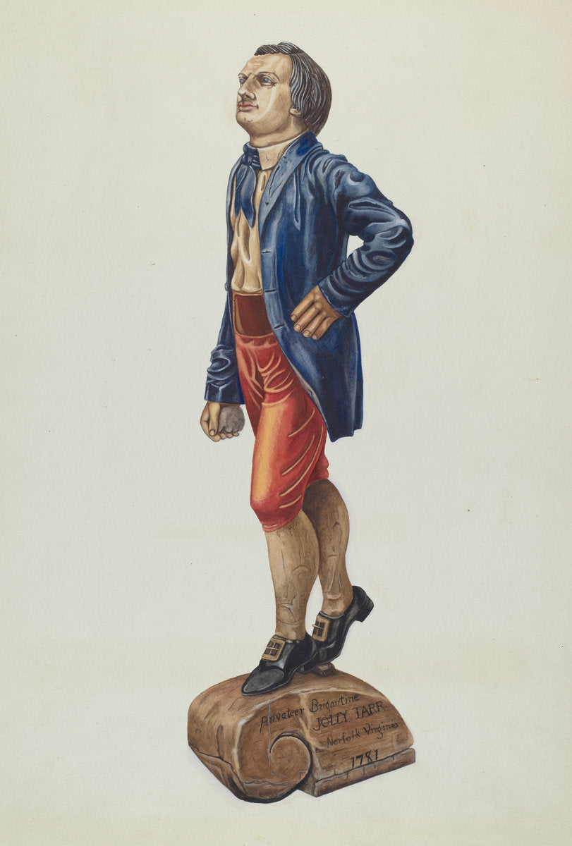 Figurehead: "Jolly Tar" by Mary E. Humes (American, active c. 1935), 16X12"(A3)Poster Print