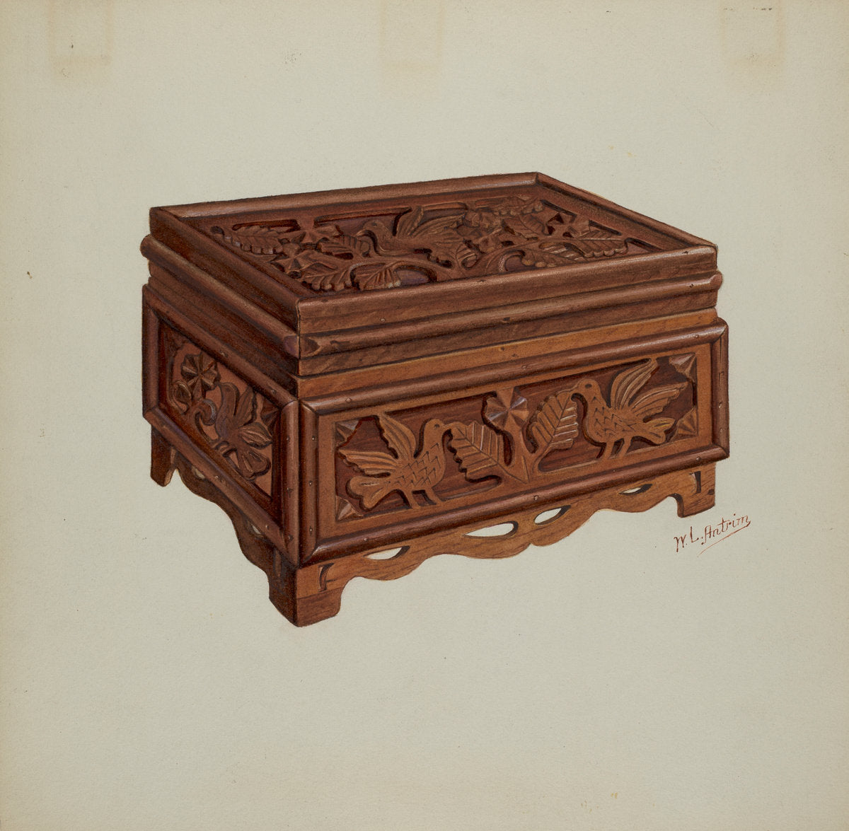 Pa. German Box by William L. Antrim (American, active c. 1935), 16X12"(A3)Poster Print