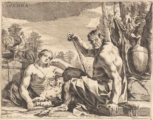Aurora (Dawn) by Charles Le Brun (French, 1619 - 1690), 16X12"(A3)Poster Print