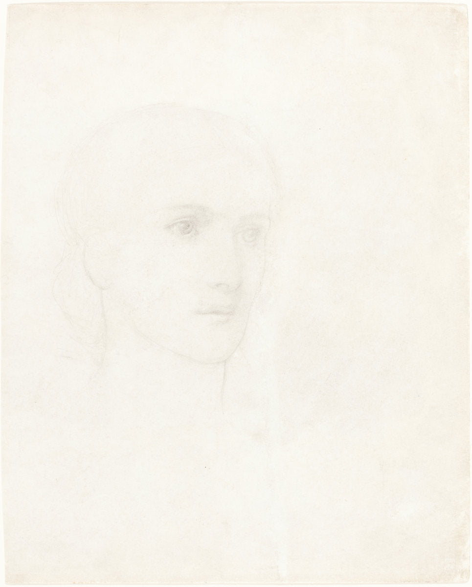 Head of a Woman by Sir Edward Coley Burne-Jones (British, 1833 - 1898), 16X12"(A3)Poster Print