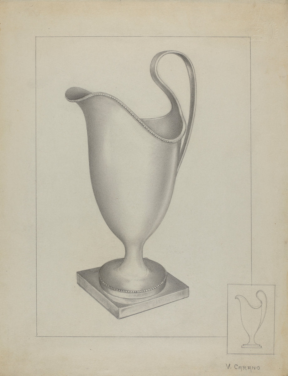 Silver Creamer by Vincent Carano (American, active c. 1935), 16X12"(A3)Poster Print