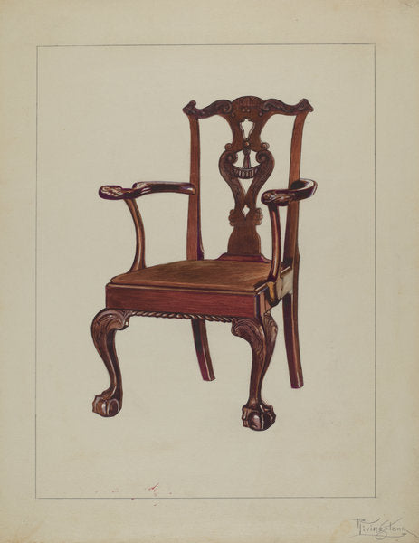 Armchair by Rolland Livingstone (American, active c. 1935), 16X12"(A3)Poster Print