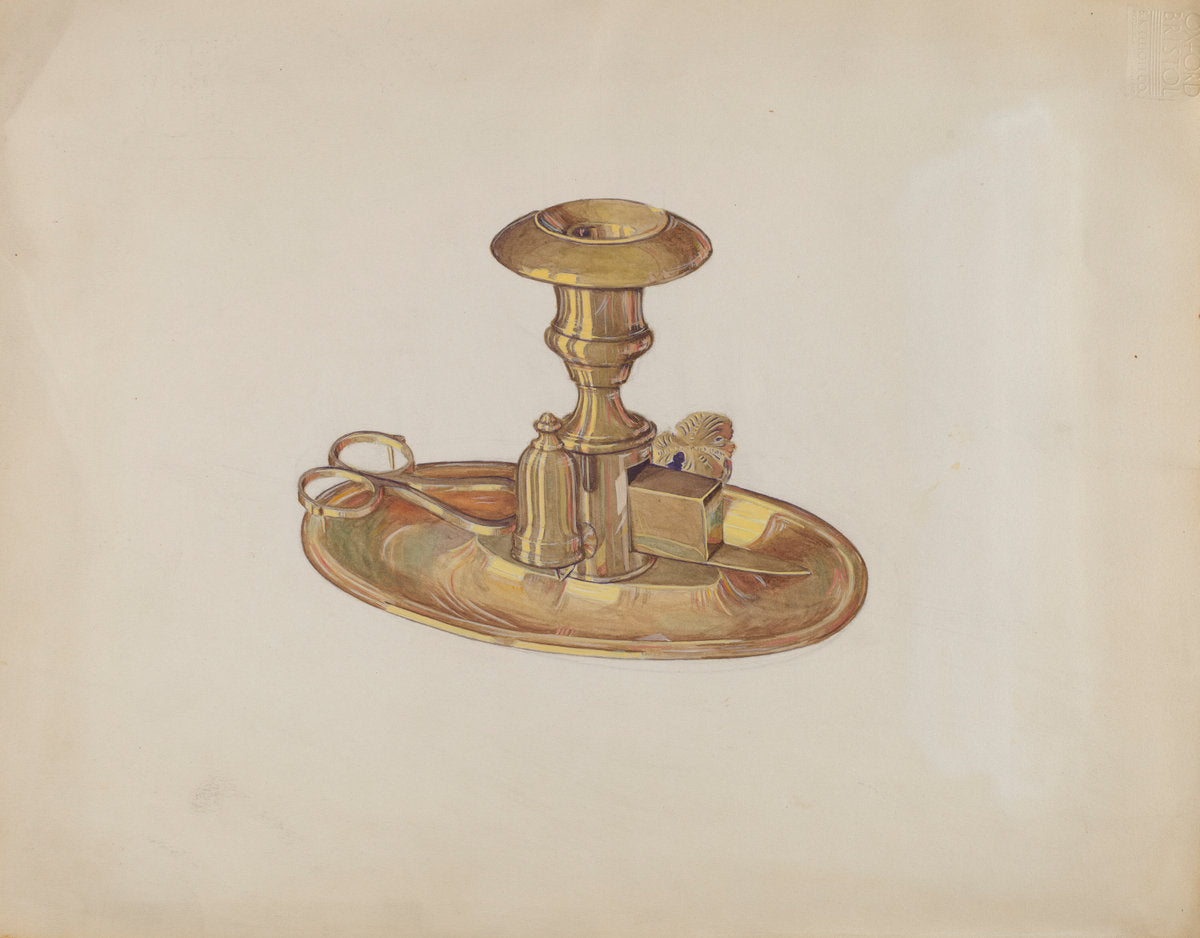 Candlestick by Dorothy Posten (American, active c. 1935), 16X12"(A3)Poster Print
