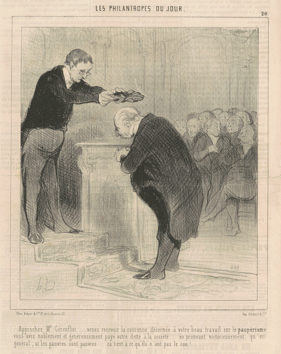 Approchez M. Gérenflot ... venez recevoir ... by Honoré Daumier (French, 1808 - 1879), 16X12"(A3)Poster Print