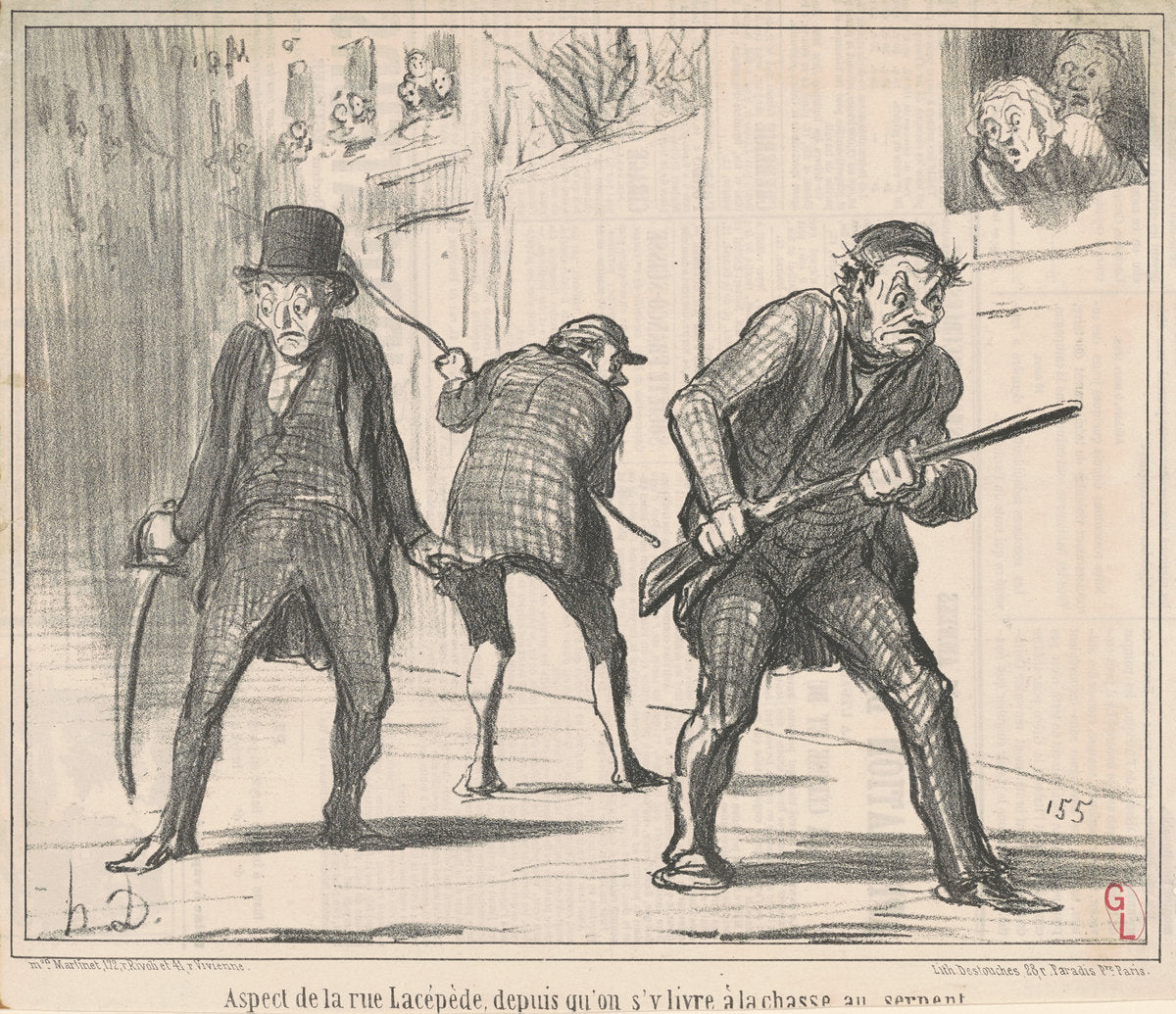 Aspect de la rue Lacépède ... by Honoré Daumier (French, 1808 - 1879), 16X12"(A3)Poster Print