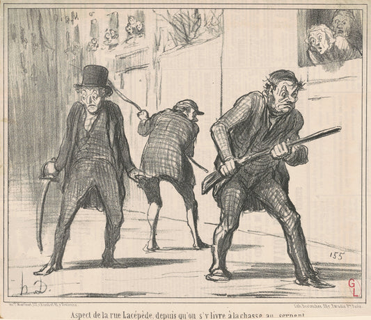 Aspect de la rue Lacépède ... by Honoré Daumier (French, 1808 - 1879), 16X12"(A3)Poster Print