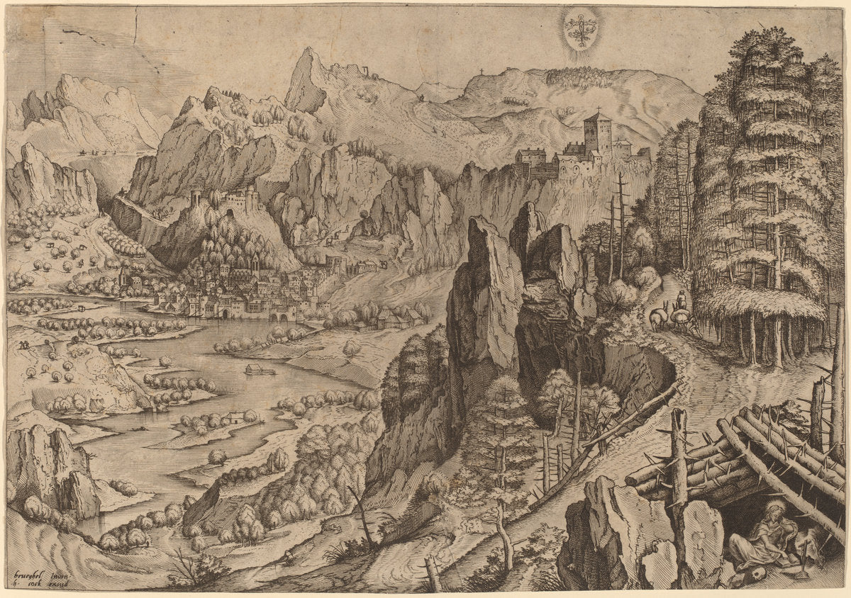 Magdalena Poenitens (The Penitent Magdalene) by Johannes and Lucas van Doetechum after Pieter Bruegel the Elder (Dutch, died 1605), 16X12"(A3)Poster Print