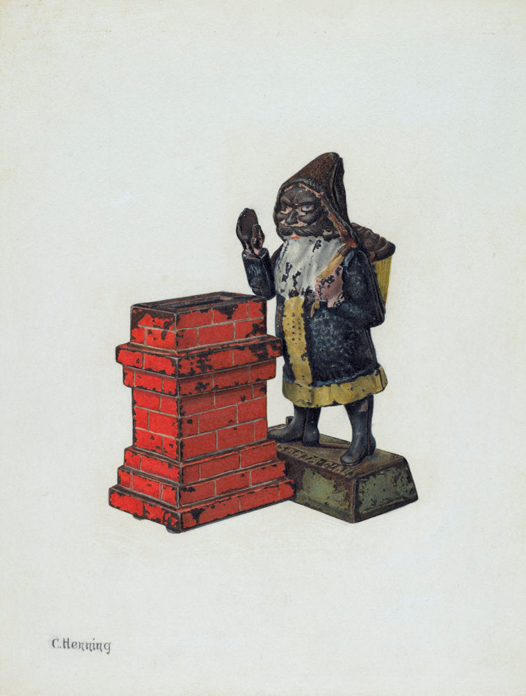 Toy Bank: Santa Claus by Charles Henning (American, active c. 1935), 16X12"(A3)Poster Print