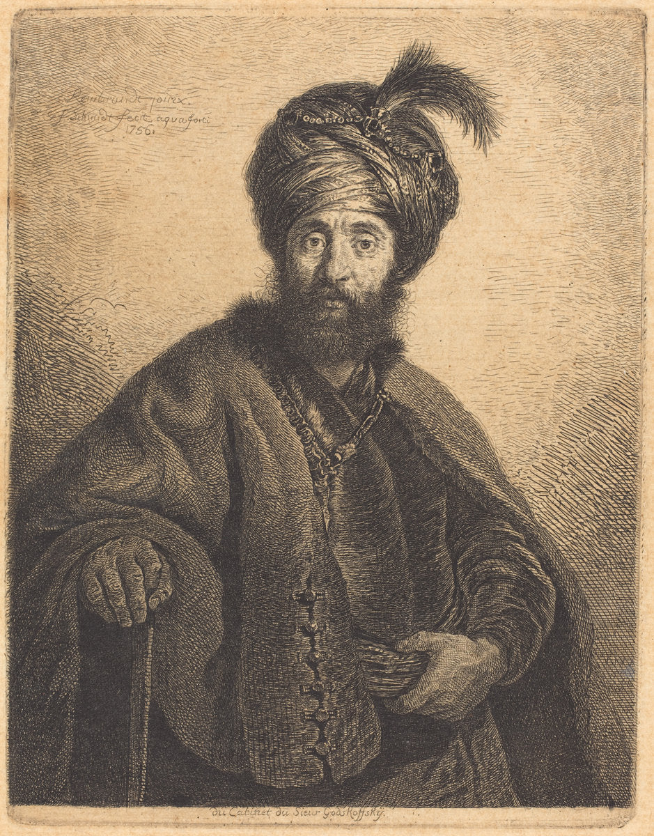 The Persian by Georg Friedrich Schmidt after Rembrandt van Rijn (German, 1712 - 1775), 16X12"(A3)Poster Print
