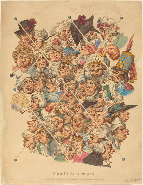 Odd-Characters by Thomas Rowlandson (British, 1756 - 1827), 16X12"(A3)Poster Print