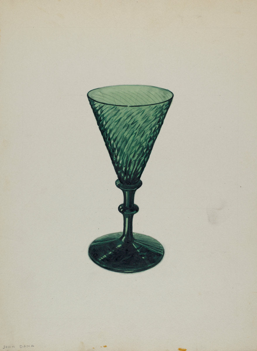 Sherry Wine Glass by John Dana (American, active c. 1935), 16X12"(A3)Poster Print