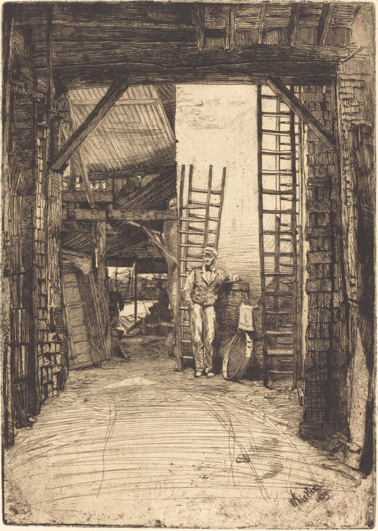 The Lime-Burner by James McNeill Whistler (American, 1834 - 1903), 16X12"(A3)Poster Print
