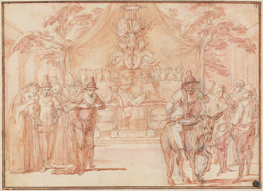 Scene from "The Tomb of Master André" by Claude Gillot (French, 1673 - 1722), 16X12"(A3)Poster Print