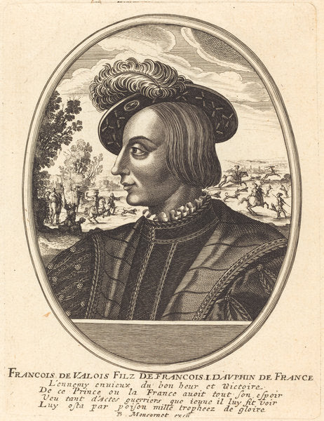 François de Valois by Balthasar Moncornet (French, c. 1600 - 1668), 16X12"(A3)Poster Print