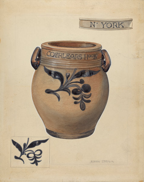 Stoneware Jar by John Dana (American, active c. 1935), 16X12"(A3)Poster Print