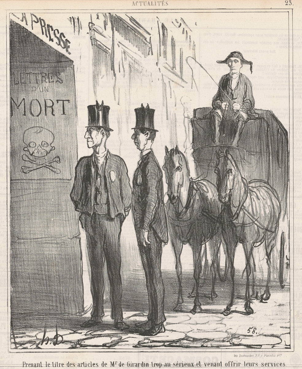 Prenant le titre ... de Mr de Girardin trop au sérieux ... by Honoré Daumier (French, 1808 - 1879), 16X12"(A3)Poster Print