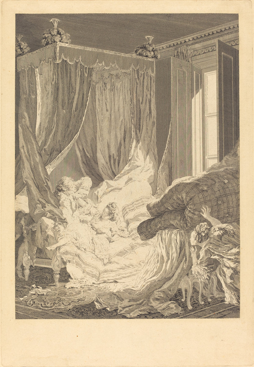 L'Epouse indiscrete by Nicolas Delaunay after Pierre-Antoine Baudouin (French, 1739 - 1792), 16X12"(A3)Poster Print