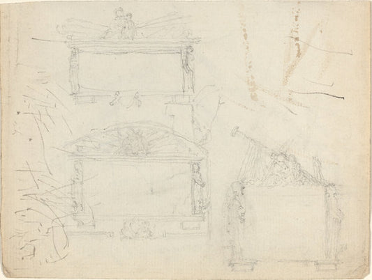 Designs for Monuments [recto and verso] by John Flaxman (British, 1755 - 1826), 16X12"(A3)Poster Print