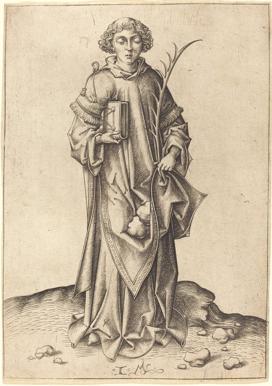 Saint Stephen by Israhel van Meckenem (German, c. 1445 - 1503), 16X12"(A3)Poster Print