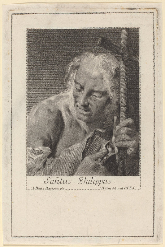Sanctus Phillipus by Marco Alvise Pitteri after Giovanni Battista Piazzetta (Italian, 1702 - 1786), 16X12"(A3)Poster Print