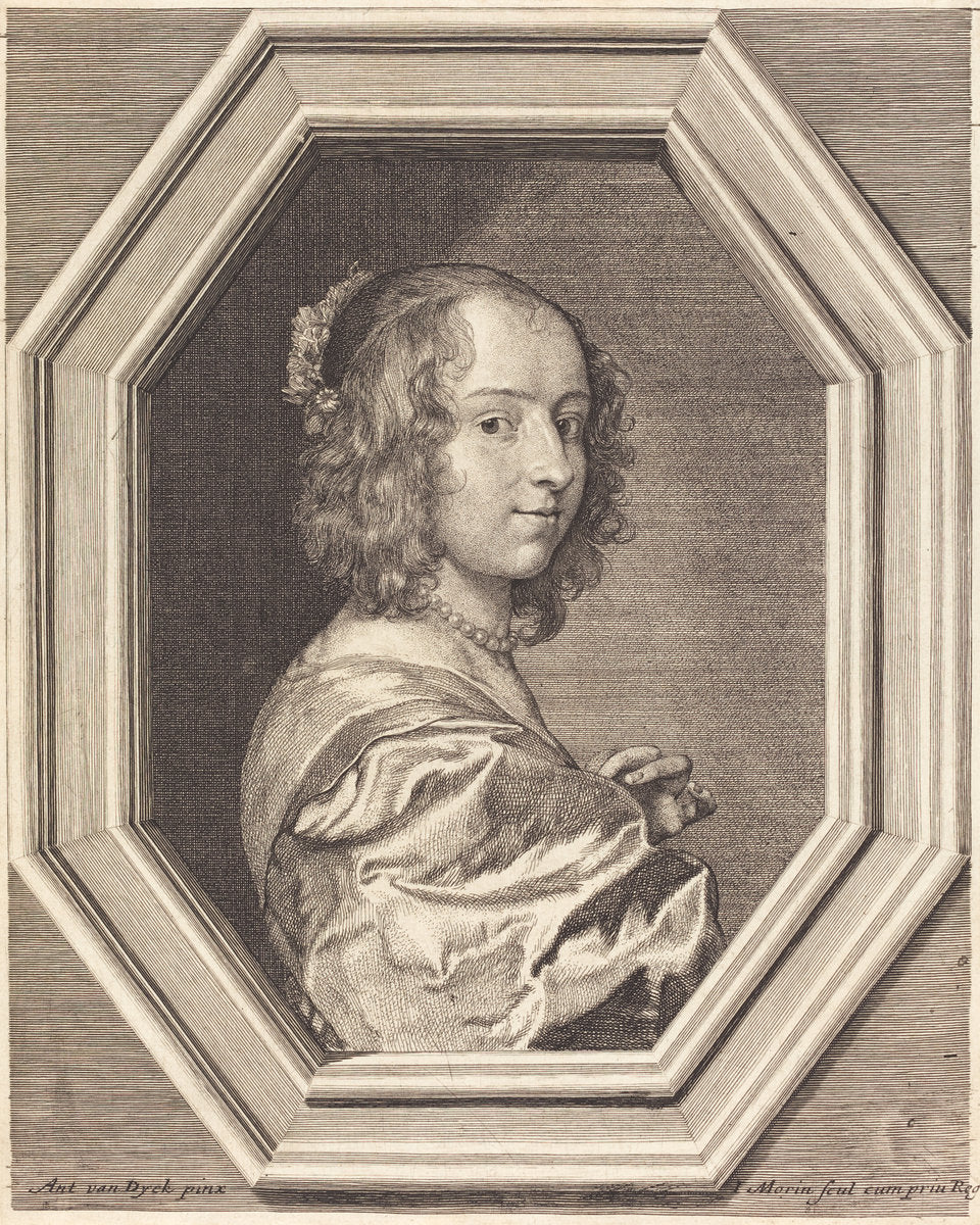 Marguerite Lemon by Jean Morin after Sir Anthony van Dyck (French, c. 1600 - 1650), 16X12"(A3)Poster Print