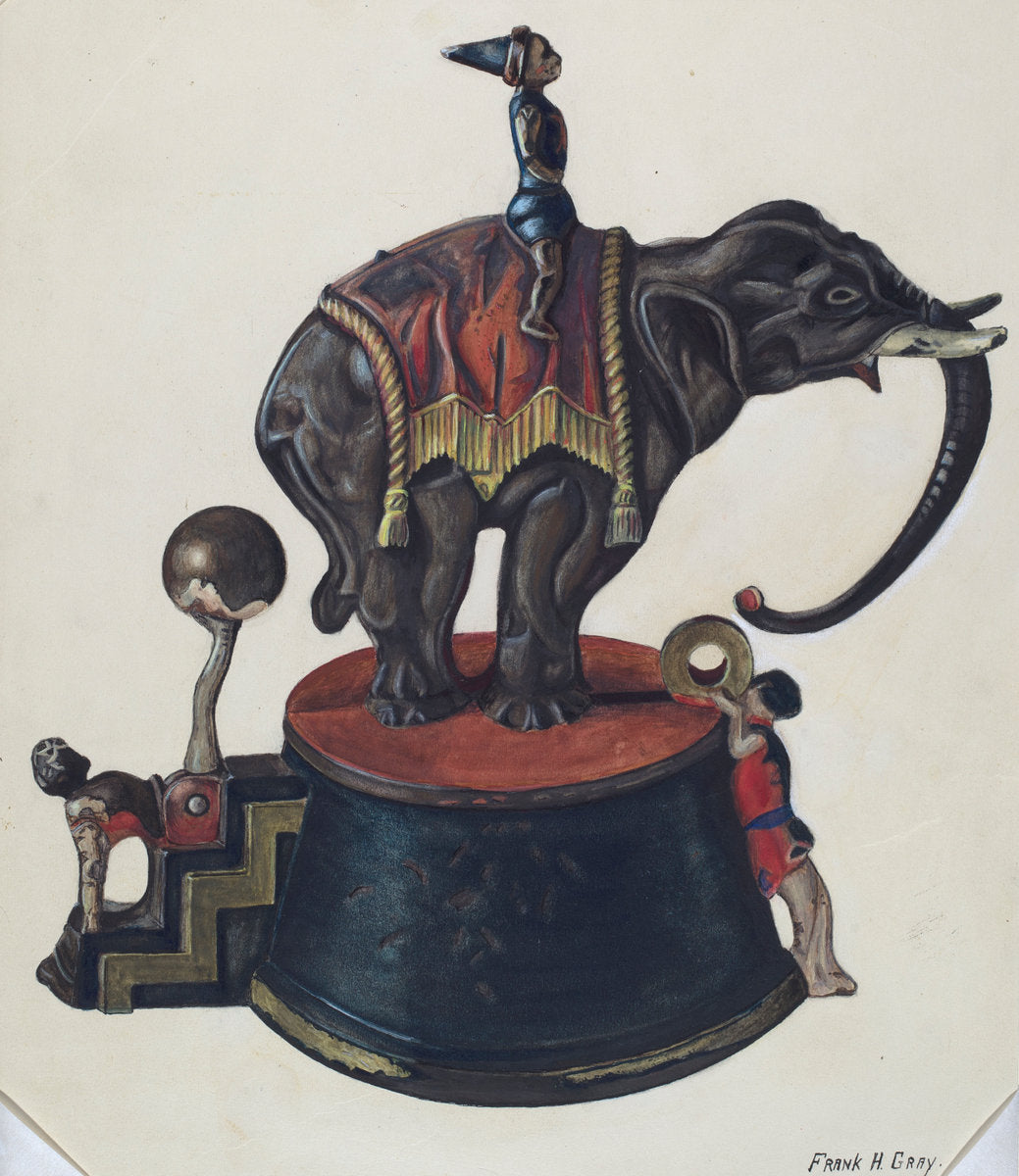 Toy Bank: Elephant by Frank Gray (American, active c. 1935), 16X12"(A3)Poster Print