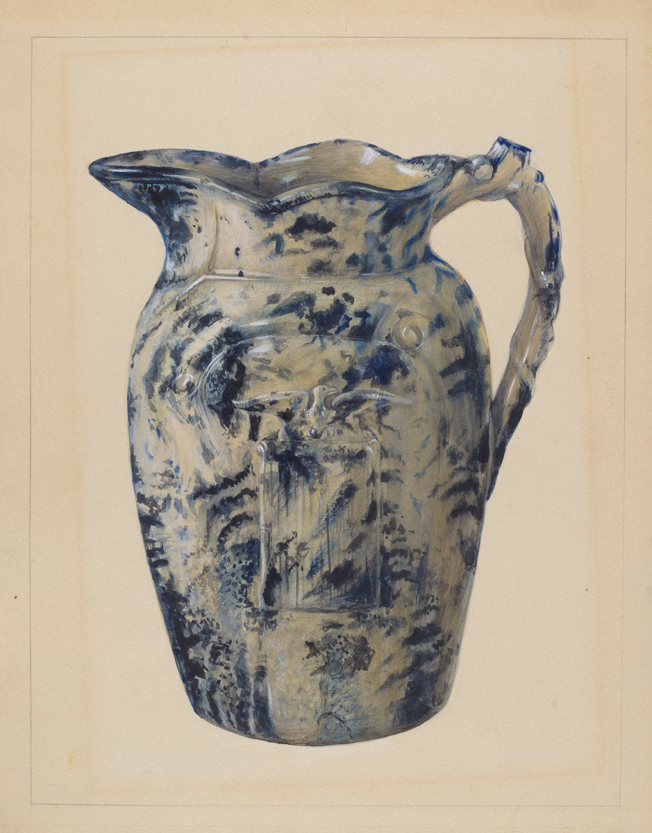 Pitcher by Mina Lowry (American, 1894 - 1942), 16X12"(A3)Poster Print