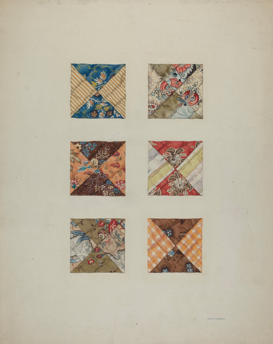 Quilt Swatches by John Osbold (American, active c. 1935), 16X12"(A3)Poster Print