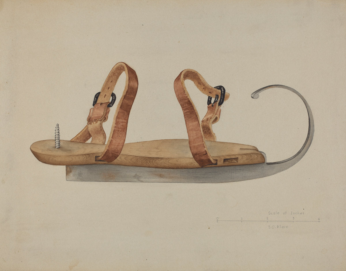 Ice Skate by Samuel O. Klein (American, active c. 1935), 16X12"(A3)Poster Print