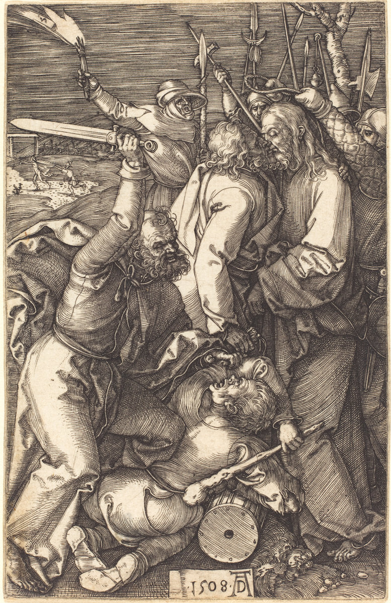 The Betrayal of Christ by Albrecht Dürer (German, 1471 - 1528), 16X12"(A3)Poster Print