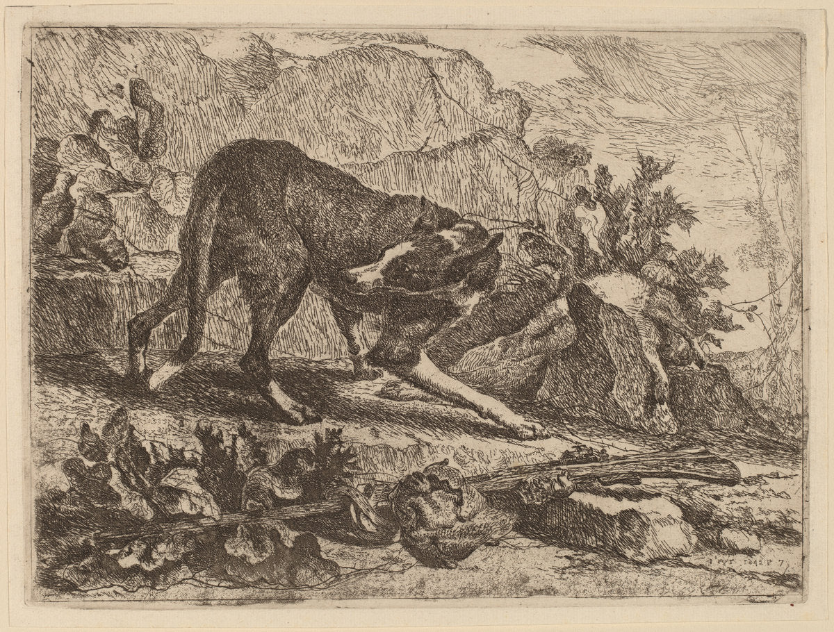 Landscape with Greyhound and Rifle by Jan Fyt (Flemish, 1611 - 1661), 16X12"(A3)Poster Print