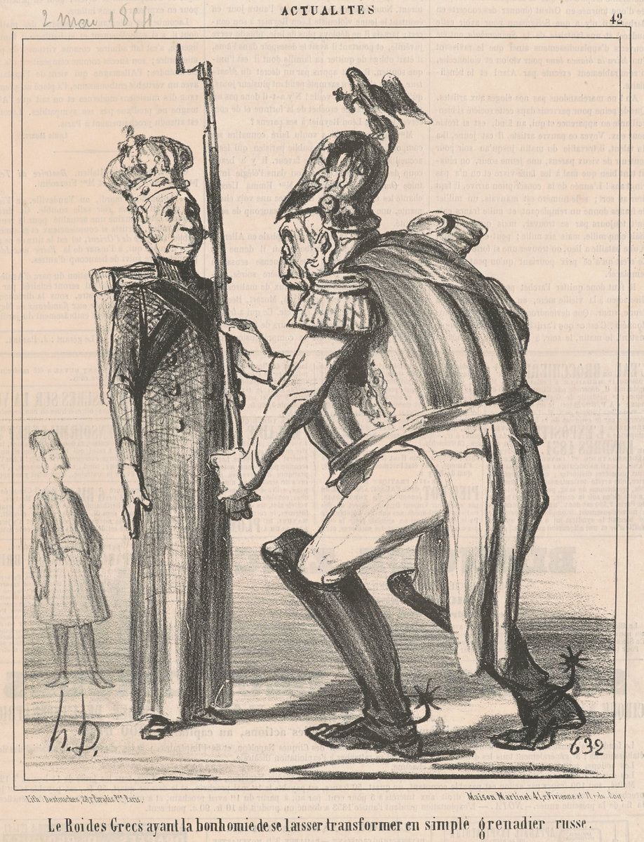 Le roi des grecs ... by Honoré Daumier (French, 1808 - 1879), 16X12"(A3)Poster Print